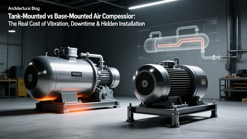 Tank-Mounted vs Base-Mounted Air Compressor: The Real Cost of Vibration, Downtime & Hidden Installation Labor (We Calculated 3-Year TCO for 5 Common Shop Setups)