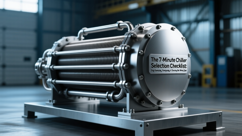 The 7-Minute Chiller Selection Checklist: Stop Oversizing, Overpaying, or Choosing the Wrong Type—A Real-World Guide for Engineers & Facility Managers That Covers Air-Cooled vs Water-Cooled, Capacity Sizing, Efficiency Ratings, and Refrigerant Options.