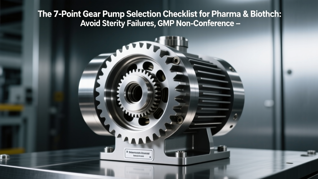 The 7-Point Gear Pump Selection Checklist for Pharma & Biotech: Avoid Sterility Failures, GMP Non-Conformances, and Batch Losses Before Your Next Process Transfer