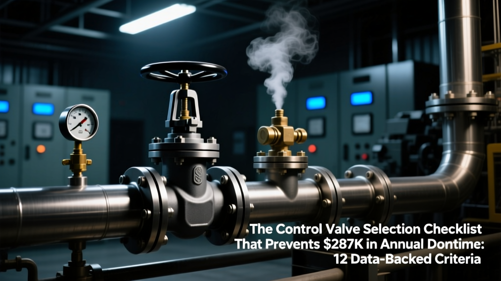 The Control Valve Selection Checklist That Prevents $287K in Annual Downtime: 12 Data-Backed Criteria Engineers Overlook (Including Cv Miscalculation, Material Corrosion Rates, and API 602 vs. 609 Certification Gaps)