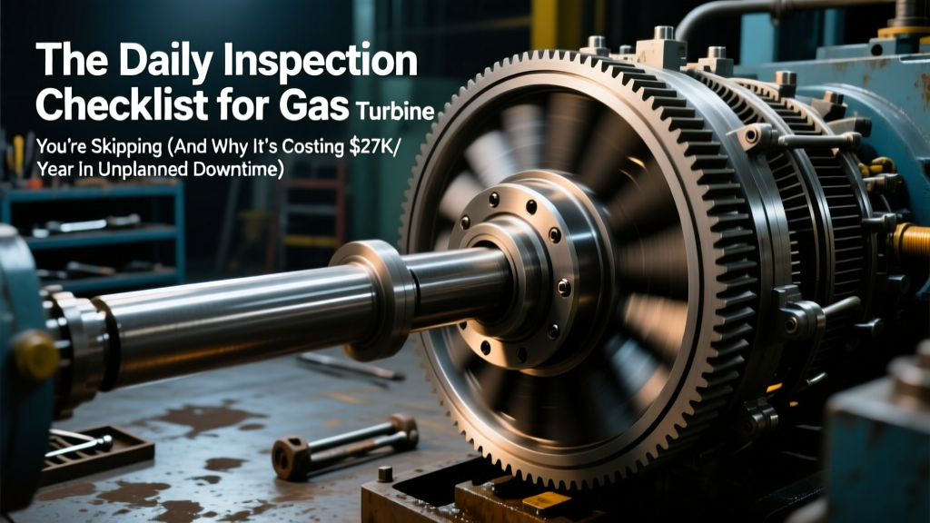 The Daily Inspection Checklist for Gas Turbine You’re Skipping (And Why It’s Costing $27K/Year in Unplanned Downtime): Visual Checks, Parameter Thresholds, Leak Detection Triggers, and Audit-Proof Record-Keeping — All Verified Against API RP 14C & ISO 13374-2