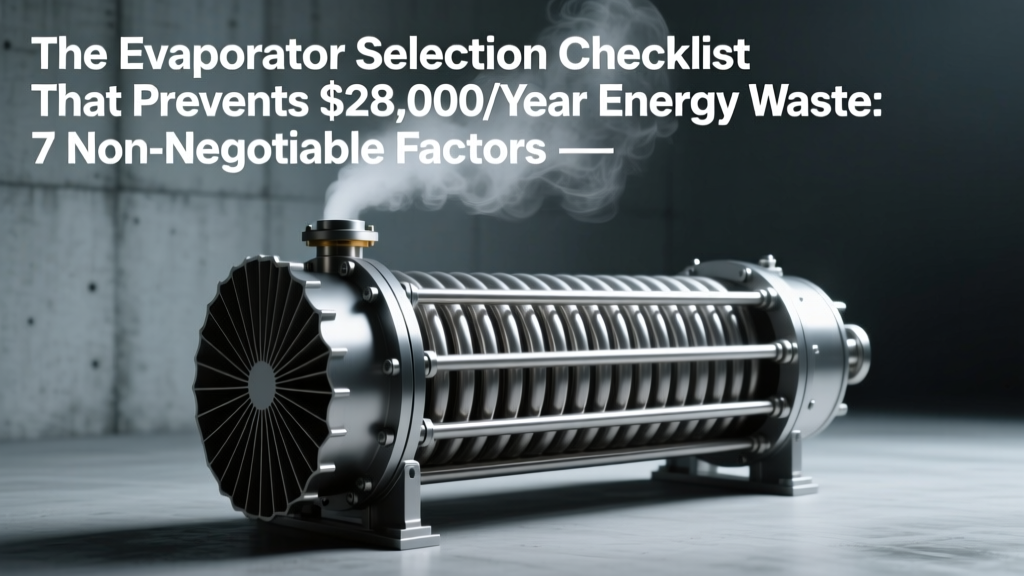 The Evaporator Selection Checklist That Prevents $28,000/Year Energy Waste: 7 Non-Negotiable Factors Engineers Overlook When Sizing for Chillers, Cooling Towers & Low-GWP Refrigerants