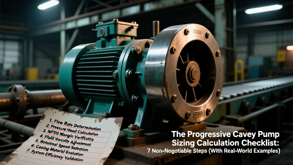 The Progressive Cavity Pump Sizing Calculation Checklist: 7 Non-Negotiable Steps (With Real-World Formulas, Unit-Conscious Examples, and NPSH-Aware Selection Criteria You’ll Actually Use on Site)
