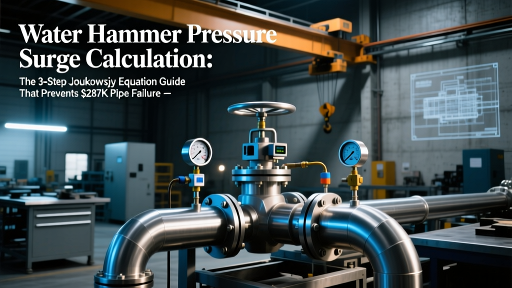 Water Hammer Pressure Surge Calculation: The 3-Step Joukowsky Equation Guide That Prevents $287K Pipe Failures (Valve Closure + Pump Trip Scenarios Included)