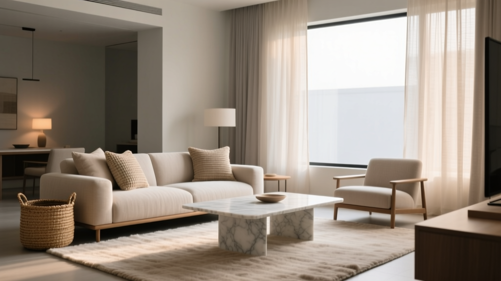 How To Layer Textures In A Neutral Living Room