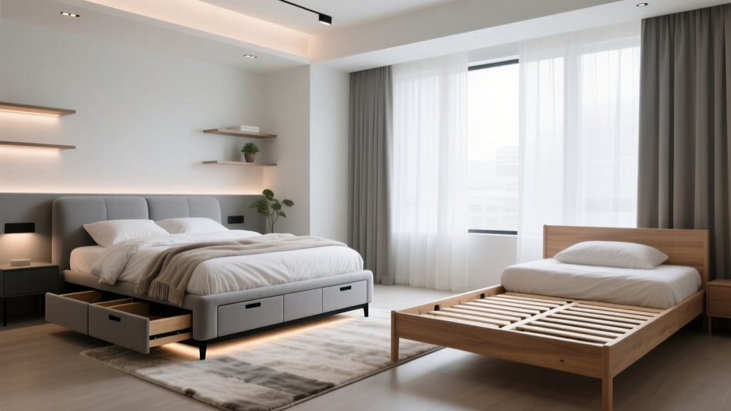 Storage Bed Vs Regular Frame Space Saving Comparison