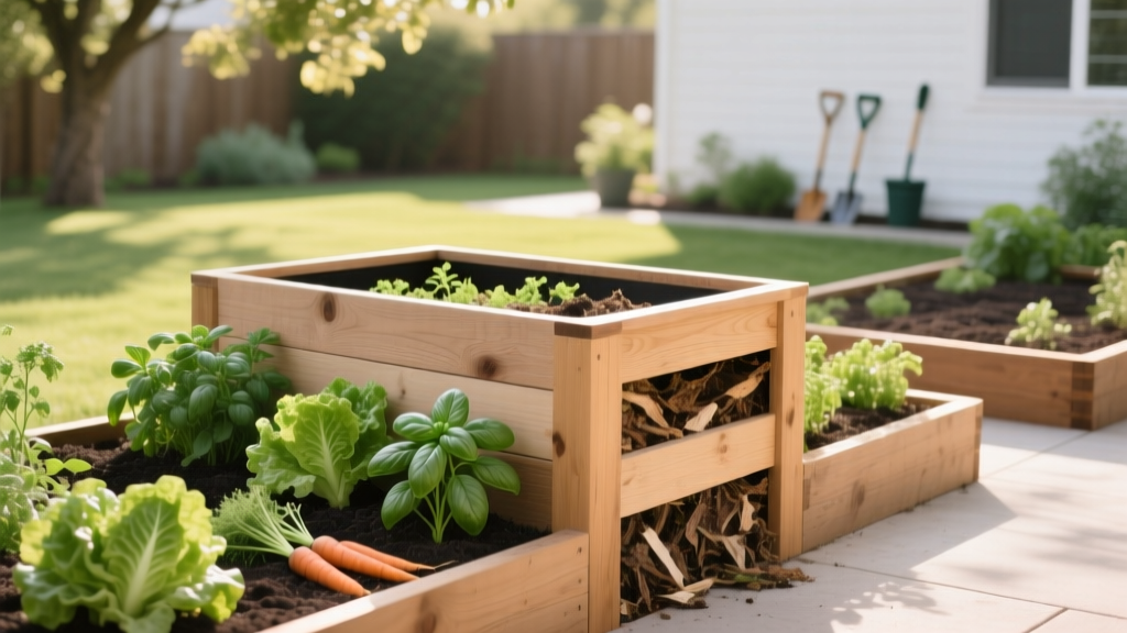 Backyard Compost System and Garden Bed