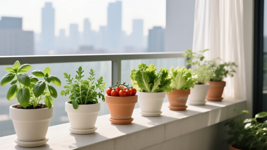 Balcony Salad Bar Garden in Pots