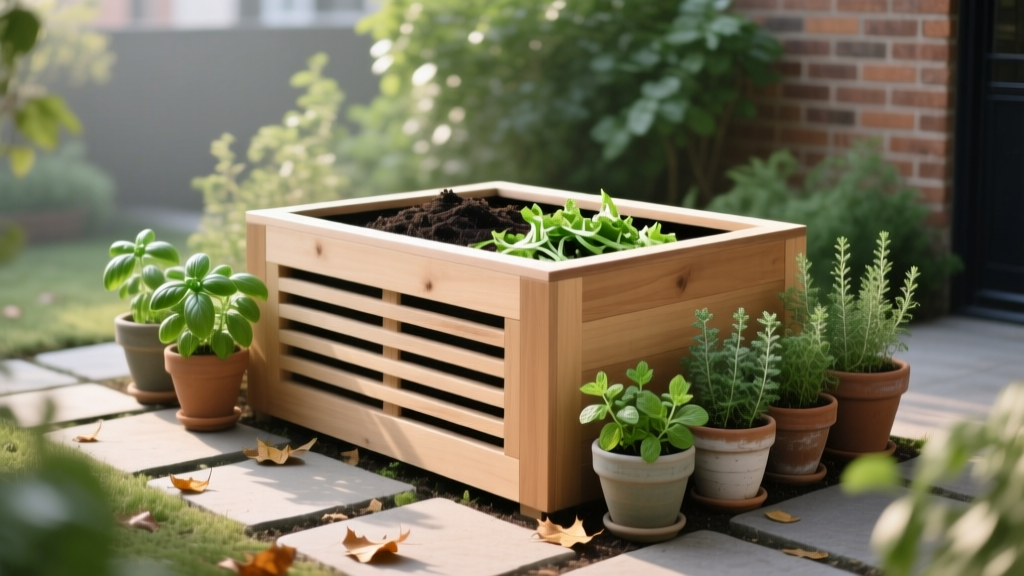 Compost Corner Setup in a Small Garden