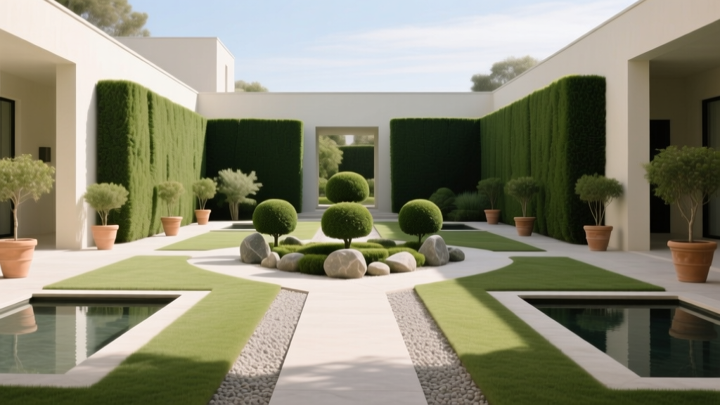 Courtyard Formal Garden Symmetry Design