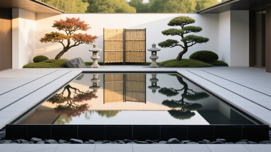 Courtyard Reflection Pool Garden Design