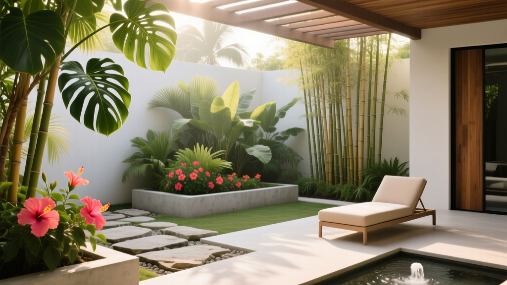 Courtyard Tropical Jungle Vibe Design