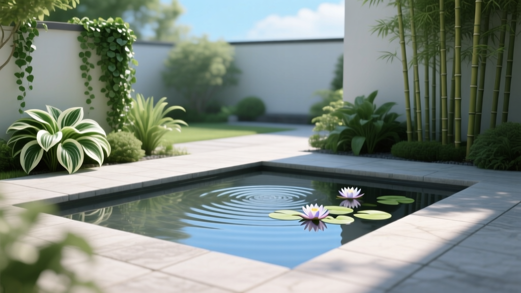 Courtyard Water Feature and Plant Pairings