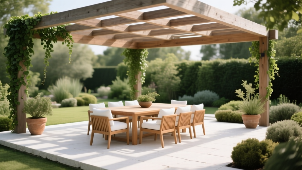 Deck Outdoor Dining Pergola Garden