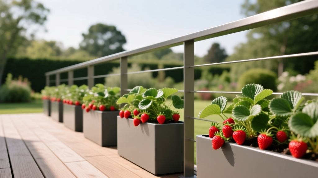Deck Railing Strawberry Planters