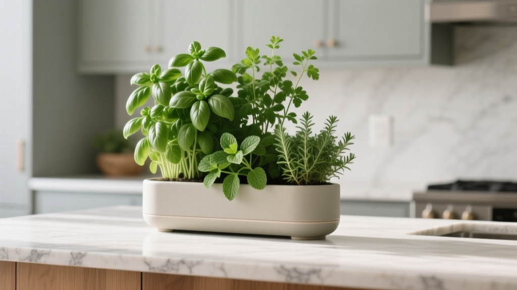 Kitchen Countertop Herb Garden Setup
