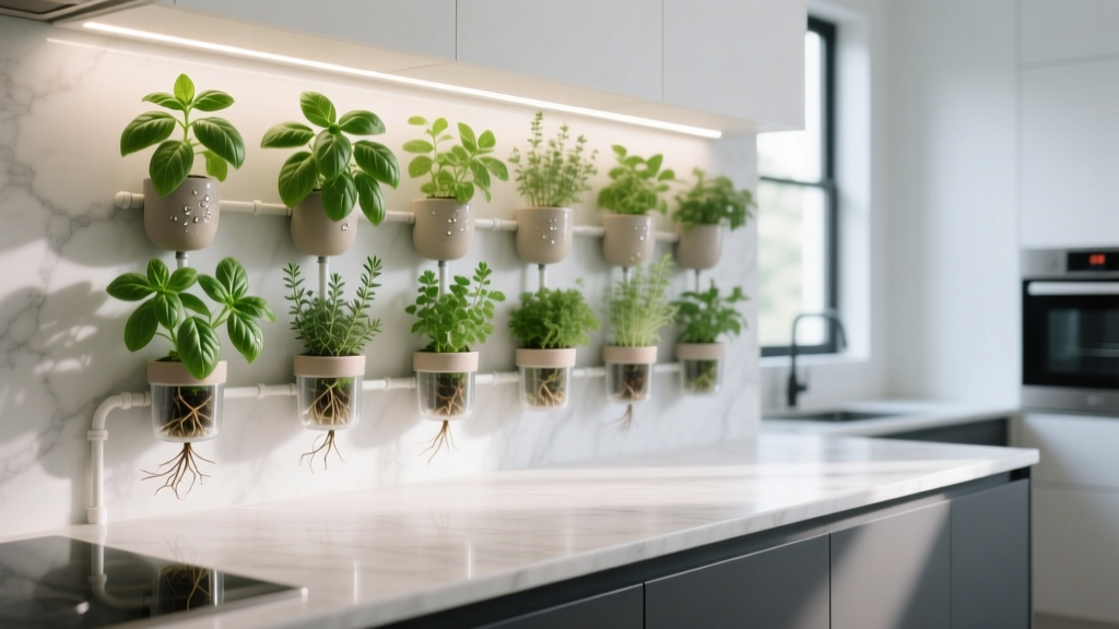 Kitchen Countertop Living Herb Wall