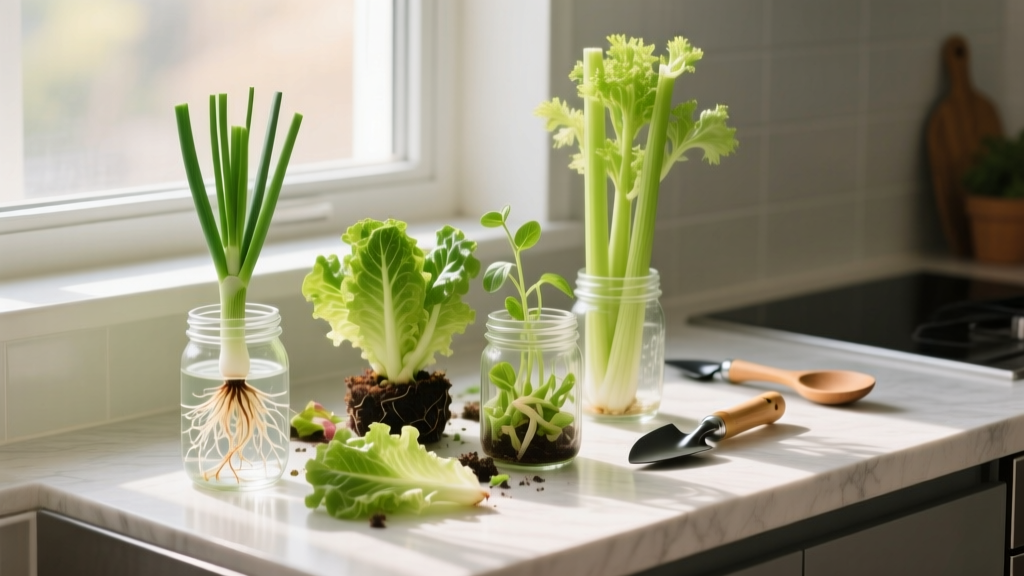 Kitchen Regrowing Scraps Garden
