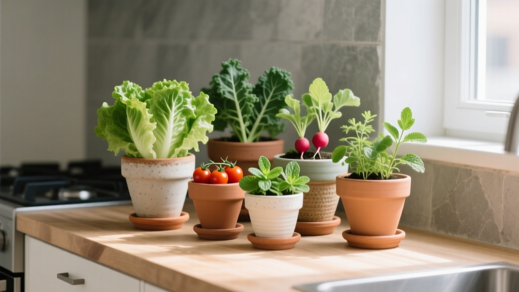 Kitchen Salad Garden in Pots