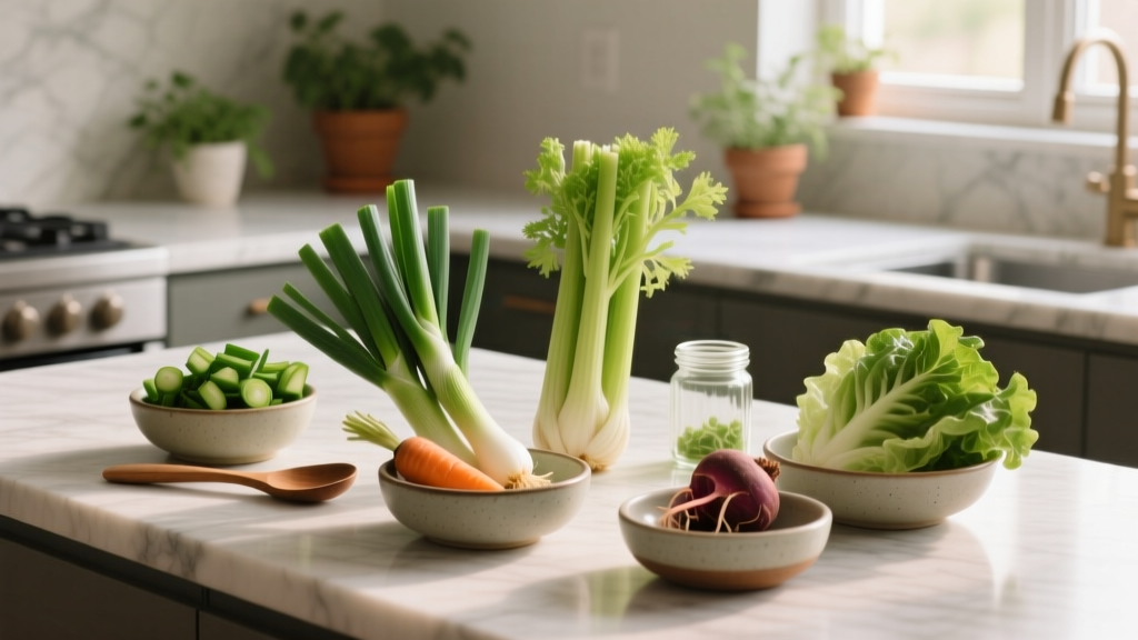 Kitchen regrowing grocery scraps guide