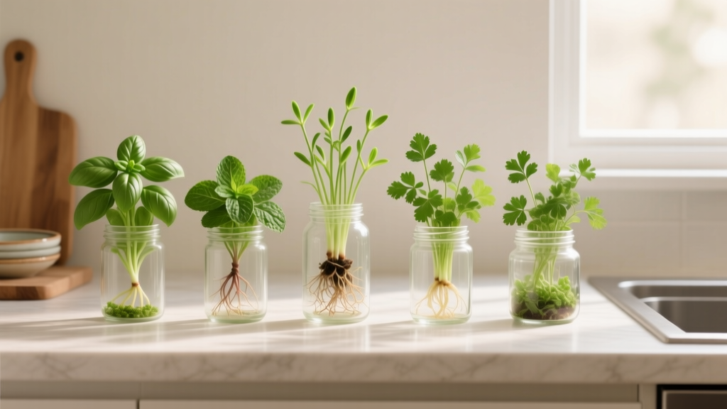 Kitchen Zero-Waste Herb Regrowth