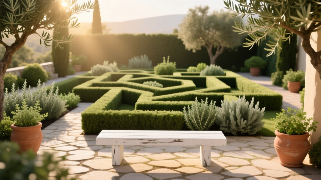 Patio Mediterranean Herb Maze