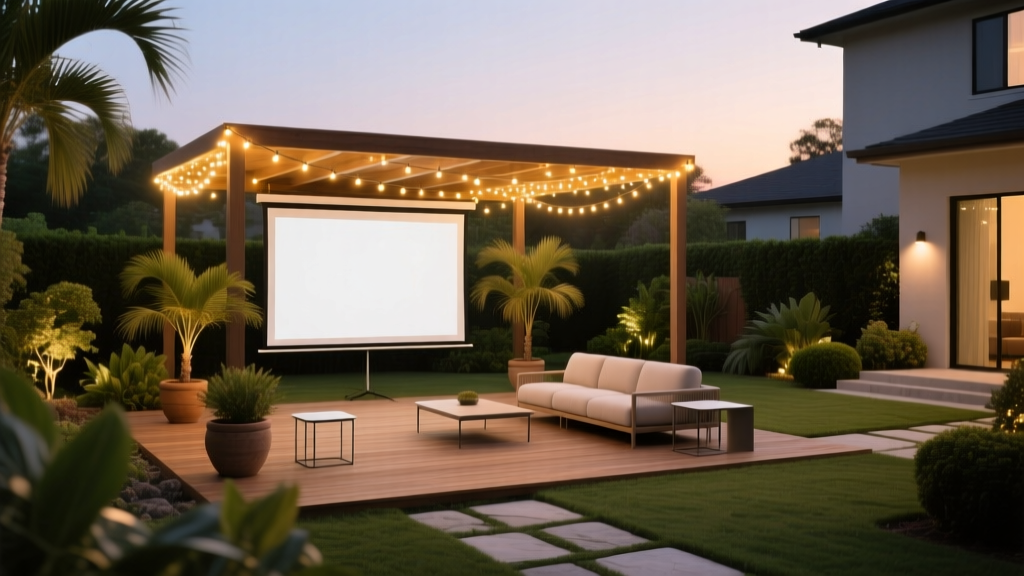 Patio Outdoor Movie Night Garden Lighting