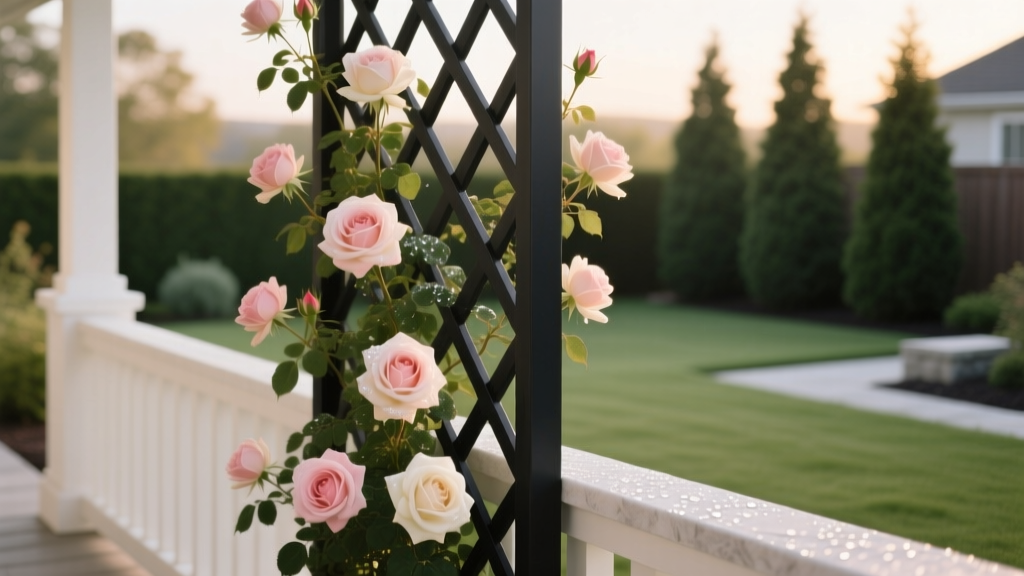 Porch Climbing Rose Trellis Design