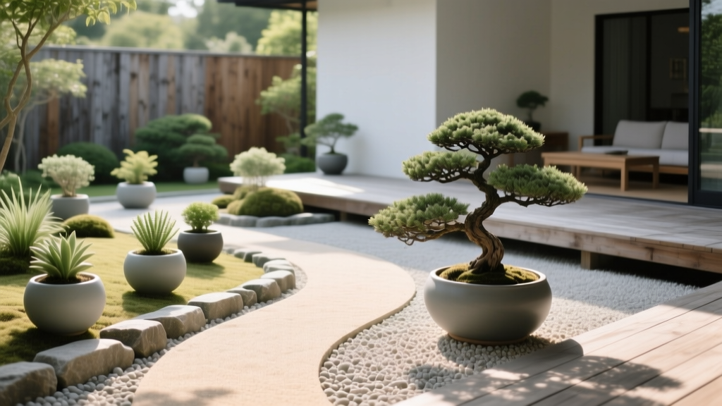 Patio Zen Garden with Mini Plants