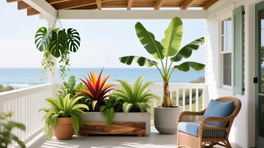 Porch Summer Tropical Container Display