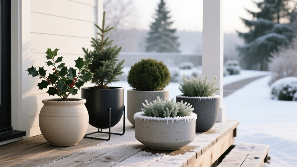 Porch Winter Hardy Planter Selection