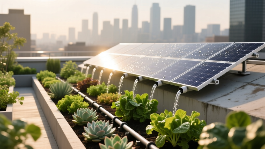 Rooftop Solar-Powered Irrigation Garden