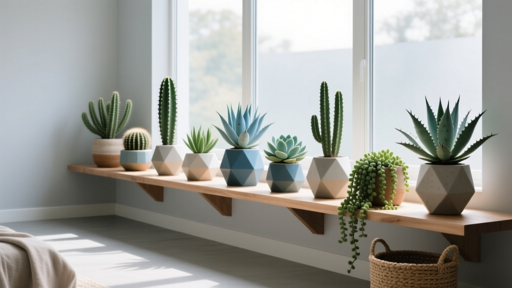 Sunroom Cactus and Succulent Display