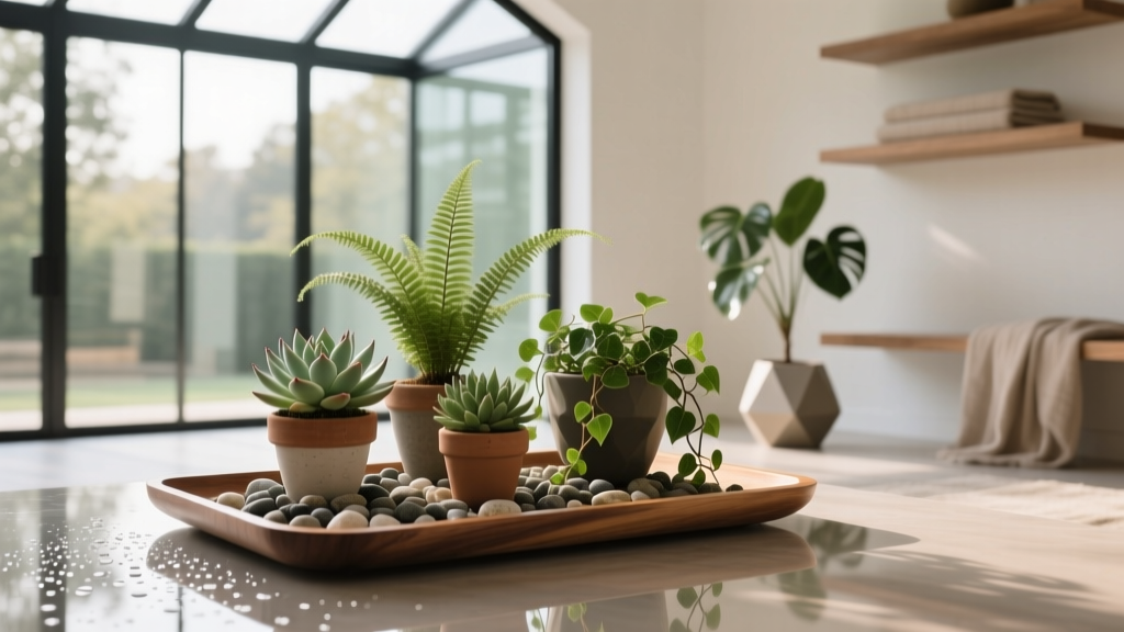 Sunroom Humidity Tray Plant Management