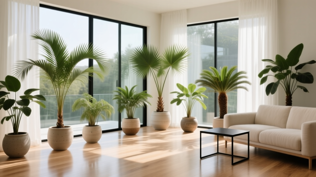Sunroom Indoor Palm Collection Display