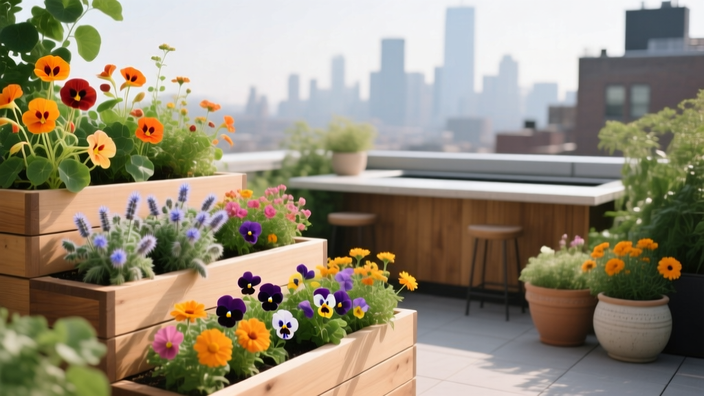 Terrace Edible Flower Bar Setup