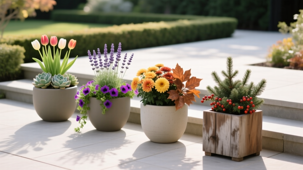 Terrace Four-Season Container Plan