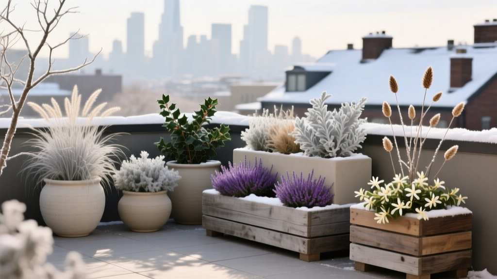 Terrace Winter Interest Container Plan