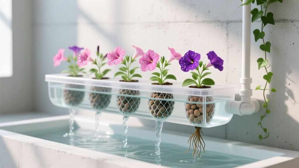 Aquaponics Setup for Growing Petunias