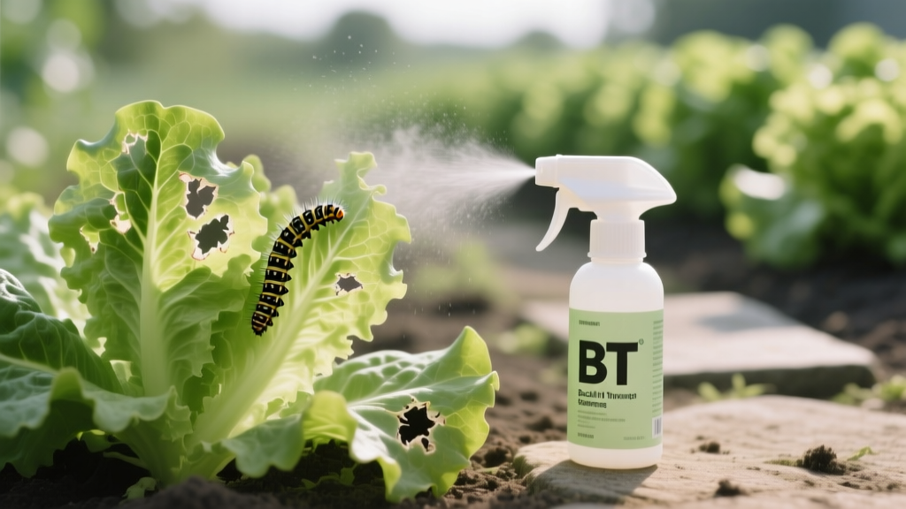 BT Spray for Caterpillar Damage on Lettuce