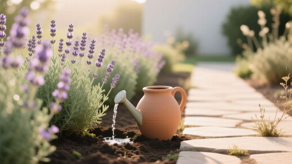 Olla Watering for Lavender in the Garden