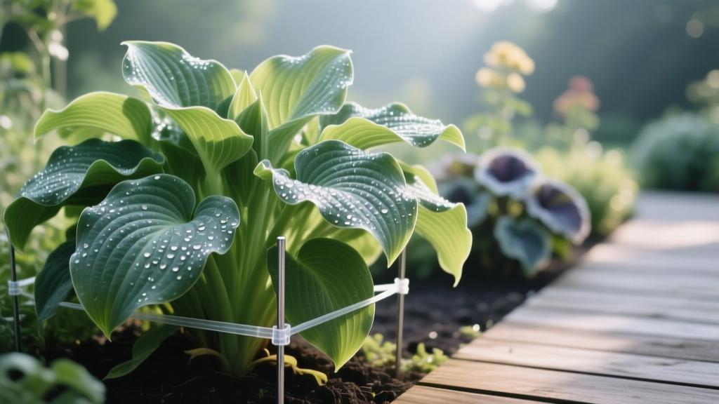 Staking Hostas to Prevent Breakage