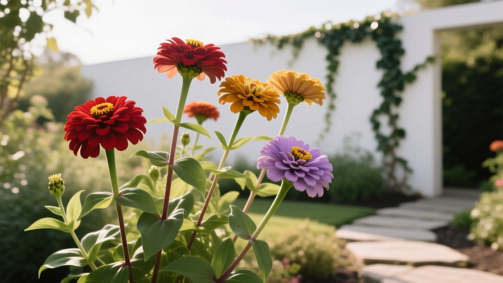 Supporting Heavy-Bearing Zinnias
