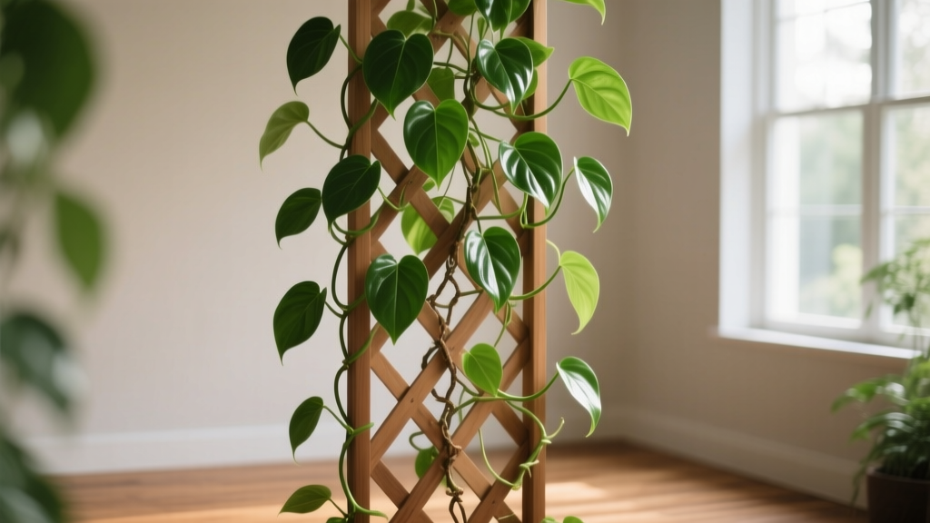 Training Pothos to Climb a Trellis