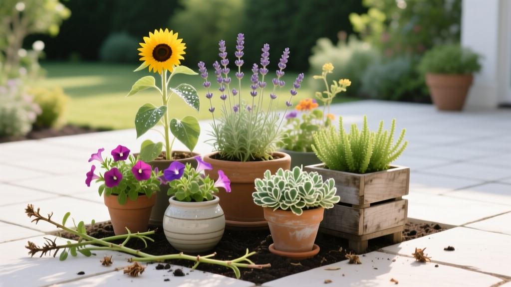 Summer Container Garden Refresh and Deadheading