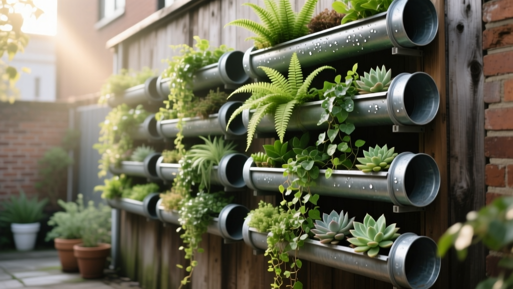 Building a Vertical Garden from Gutters