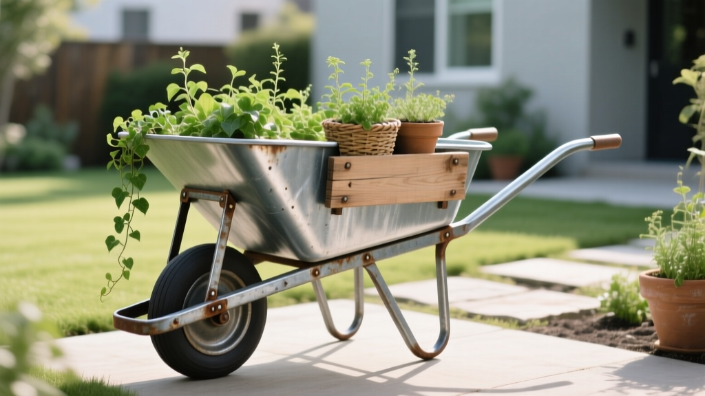 DIY Garden Cart from an Old Wheelbarrow