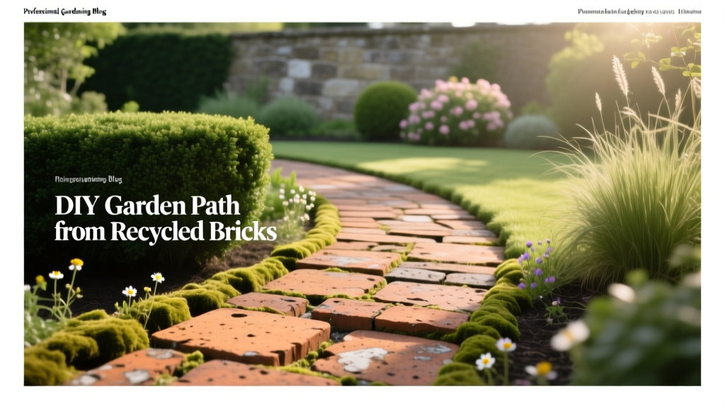 DIY Garden Path from Recycled Bricks