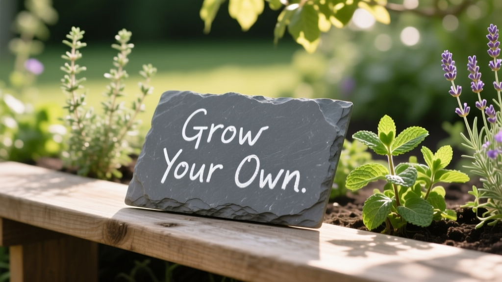 DIY Garden Sign from Slate and Chalk