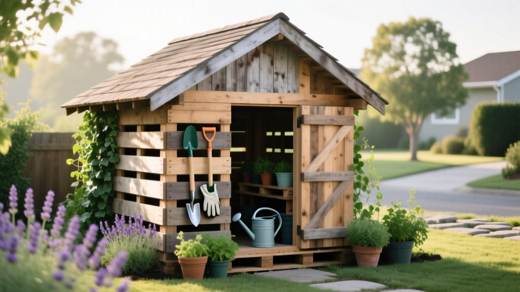 DIY Garden Storage Shed from Pallets